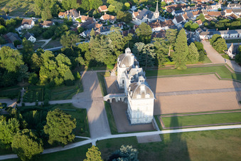 Bird's eye view of Castle Cheverny - Chateau de Cheverny in Cheverny in Centre-Val de Loire, France