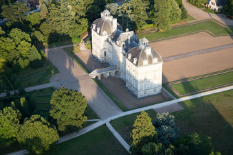 Castle Cheverny - Chateau de Cheverny in Cheverny in Centre-Val de Loire, France from the drone perspective