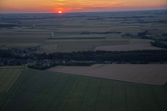 Sunset over the countryside of Loire valley in Landes-le-Gaulois in Centre-Val de Loire, France