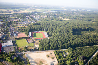 Aerial view of Stade des Allées in Blois in the state Loir et Cher, France