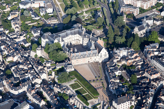 Blois in the state Loir et Cher, France from the plane