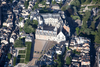 Blois in the state Loir et Cher, France from the drone perspective