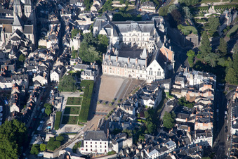 Blois in the state Loir et Cher, France from a drone