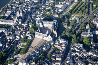 Aerial view of Blois in the state Loir et Cher, France