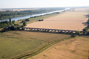 Aerial view of Viaduct near Vineuil/Loire in Vineuil in the state Loir et Cher, France