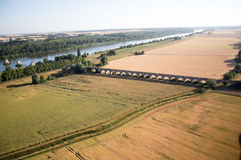 Aerial photograpy of Viaduct near Vineuil/Loire in Vineuil in the state Loir et Cher, France