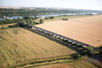Viaduct near Vineuil/Loire in Vineuil in the state Loir et Cher, France out of the air
