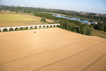 Viaduct near Vineuil/Loire in Vineuil in the state Loir et Cher, France from a drone
