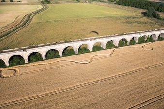 Viaduct near Vineuil/Loire in Vineuil in the state Loir et Cher, France from above