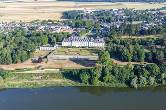 Building complex in the park of the castle Chateau de Menars on the Loire river in Menars in Centre-Val de Loire, France