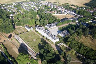 Menars in the state Loir et Cher, France seen from above