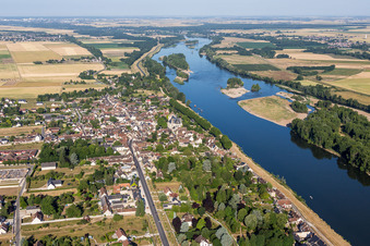 Village on the river bank areas of the Loire in Saint-Dye-sur-Loire in Centre-Val de Loire, France