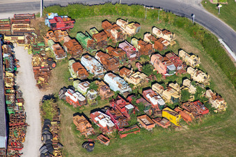Corn mower museum Goulet et Thore SA in Talcy in Centre-Val de Loire, France