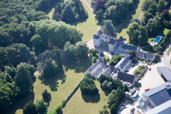 Bird's eye view of Landes-le-Gaulois in the state Loir et Cher, France