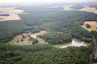 Oblique view of Castle of Schloss in Autreche in Centre-Val de Loire, France