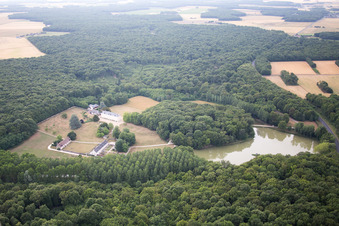 Castle of Schloss in Autreche in Centre-Val de Loire, France out of the air