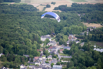 Oblique view of Saint-Ouen-les-Vignes in the state Indre et Loire, France