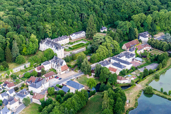 Saint-Ouen-les-Vignes in the state Indre et Loire, France seen from above