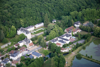 Saint-Ouen-les-Vignes in the state Indre et Loire, France from the plane