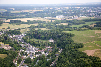 Aerial view of Pocé-sur-Cisse in the state Indre et Loire, France