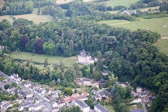 Aerial photograpy of Pocé-sur-Cisse in the state Indre et Loire, France
