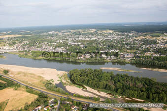 Amboise in the state Indre et Loire, France from above