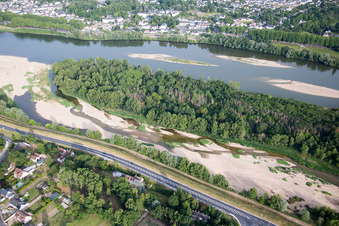 Amboise in the state Indre et Loire, France from the plane