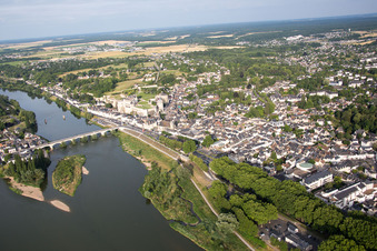 Aerial view of District Nord-Nord Est in Amboise in the state Indre et Loire, France