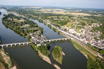 Aerial photograpy of District Nord-Nord Est in Amboise in the state Indre et Loire, France