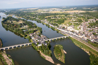 Oblique view of District Nord-Nord Est in Amboise in the state Indre et Loire, France
