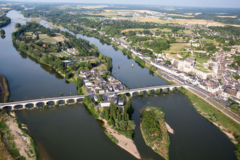 District Nord-Nord Est in Amboise in the state Indre et Loire, France from above