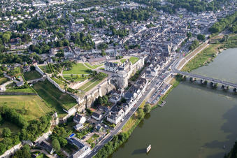 Amboise in the state Indre et Loire, France seen from a drone