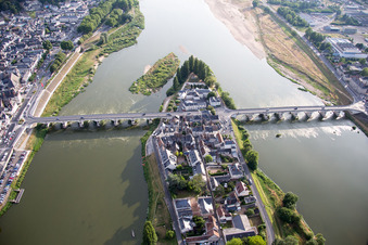 Oblique view of Amboise in the state Indre et Loire, France