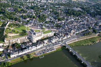 Amboise in the state Indre et Loire, France seen from above