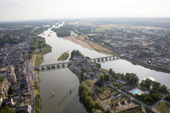 Bird's eye view of Amboise in the state Indre et Loire, France