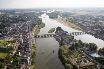Amboise in the state Indre et Loire, France viewn from the air