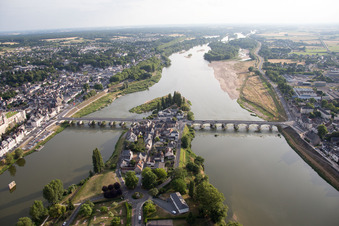 Amboise in the state Indre et Loire, France from the drone perspective