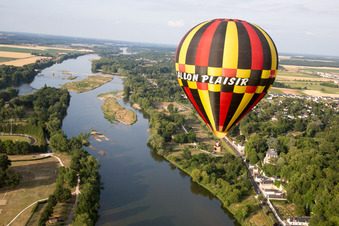 Amboise in the state Indre et Loire, France from the plane