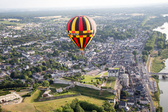 Amboise in the state Indre et Loire, France viewn from the air