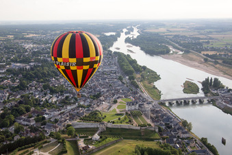 Amboise in the state Indre et Loire, France seen from a drone