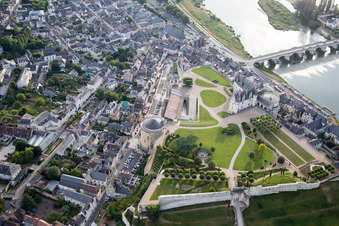 Oblique view of Amboise in the state Indre et Loire, France
