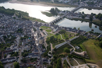 Amboise in the state Indre et Loire, France from above
