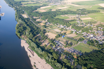 Aerial view of Chargé in the state Indre et Loire, France