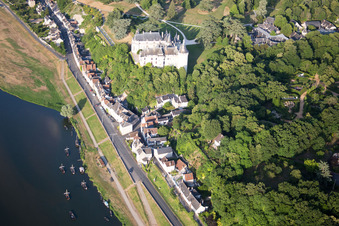 Drone recording of Chaumont-sur-Loire in the state Loir et Cher, France
