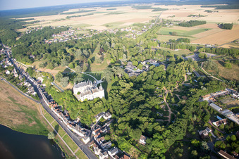 Chaumont-sur-Loire in the state Loir et Cher, France from the drone perspective