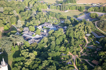 Chaumont-sur-Loire in the state Loir et Cher, France seen from a drone