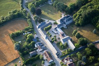 Candé-sur-Beuvron in the state Loir et Cher, France seen from above