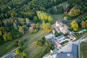 Landes-le-Gaulois in the state Loir et Cher, France from the drone perspective