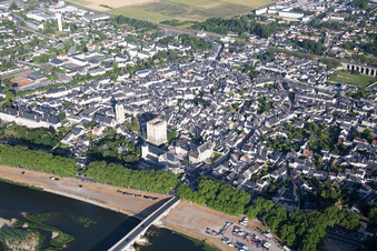 Aerial view of Beaugency in the state Loiret, France