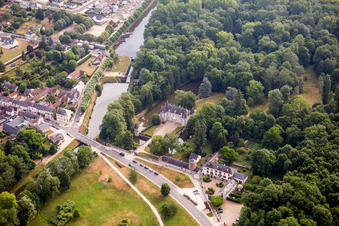 Building complex in the park of the castle in Vitry-aux-Loges in Centre-Val de Loire, France